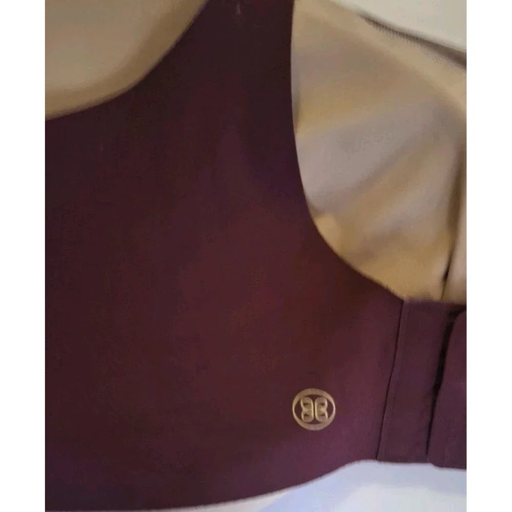 Honeylove Crossover Wireless Bra Size 1X Maroon Red Tan Padded Lightly Lined - Picture 5 of 9